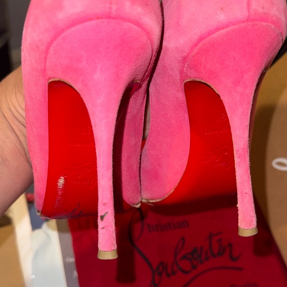 Christian Louboutin Pink Heels with Iconic Red Soles - Picture 16 of 16